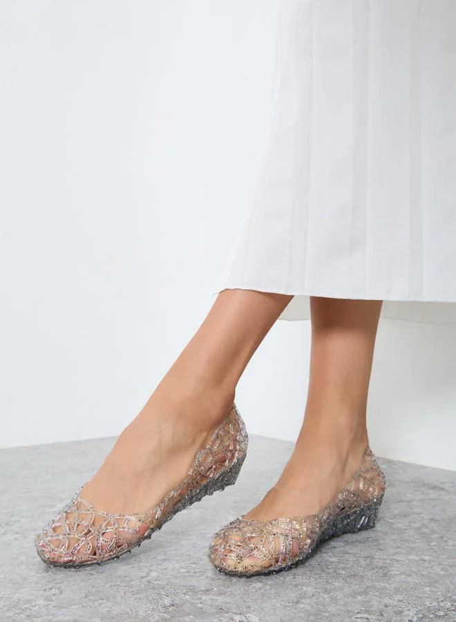 ستايلي أحذية جلي مسطحة بمظهر لامع